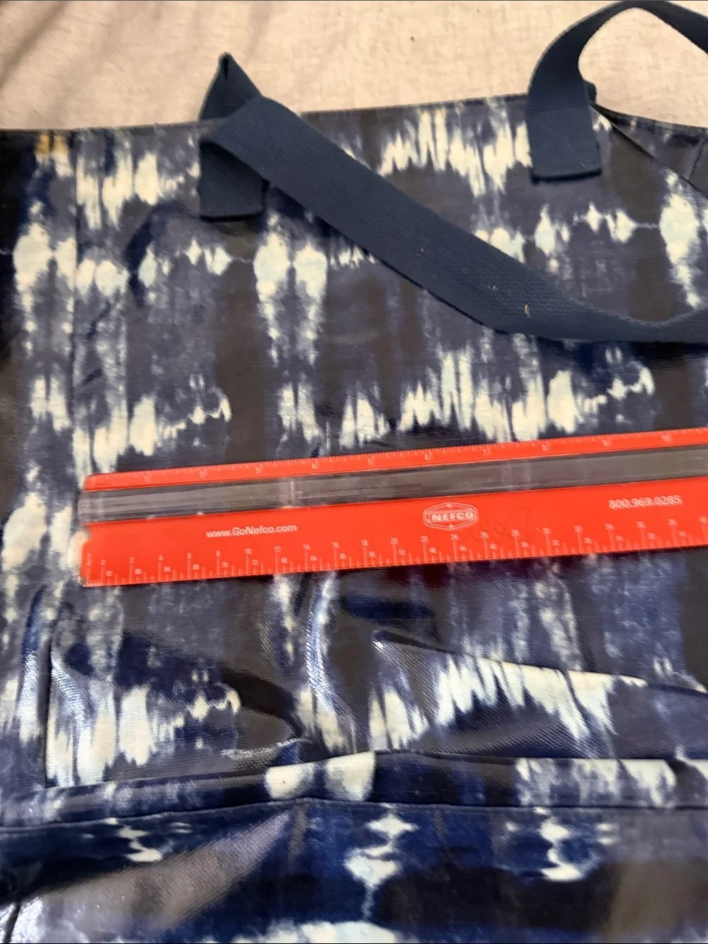 Tie-Dye Navy Plastic Tote Bag - Unbranded